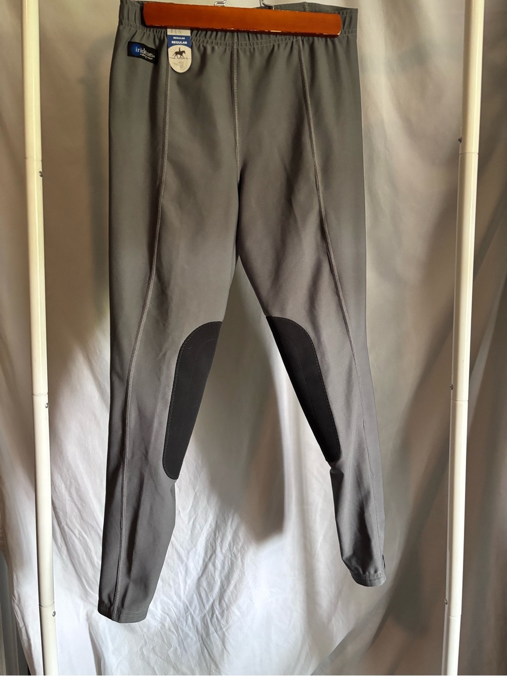 Irideon Riding Wear Gray women’s Equestrian Breeches with Knee Patches